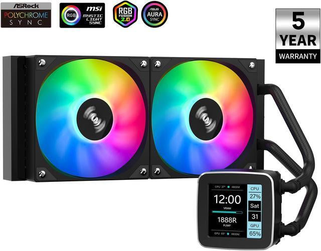 SAMA LD240 Black AIO CPU Cooler w/ 2.8" LCD