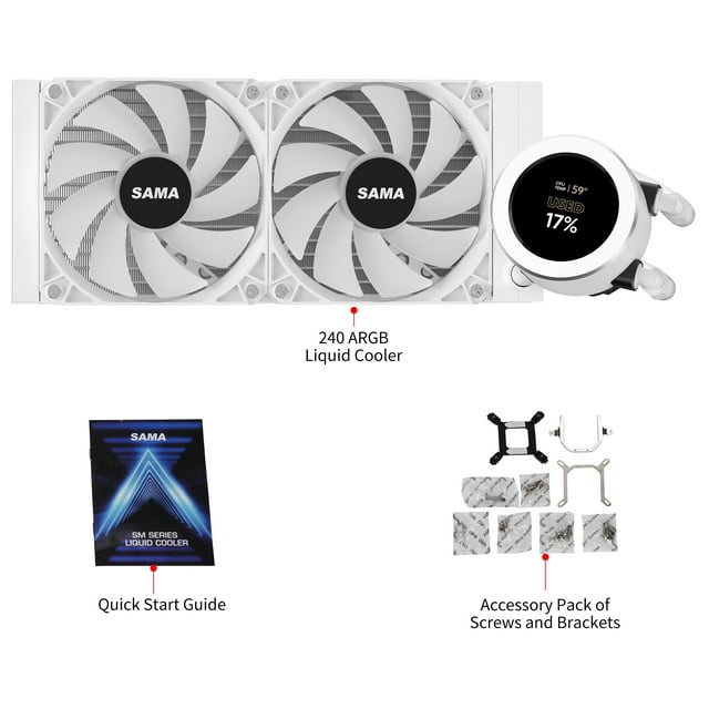 SAMA SM240LD LCD Screen White AIO Cooler