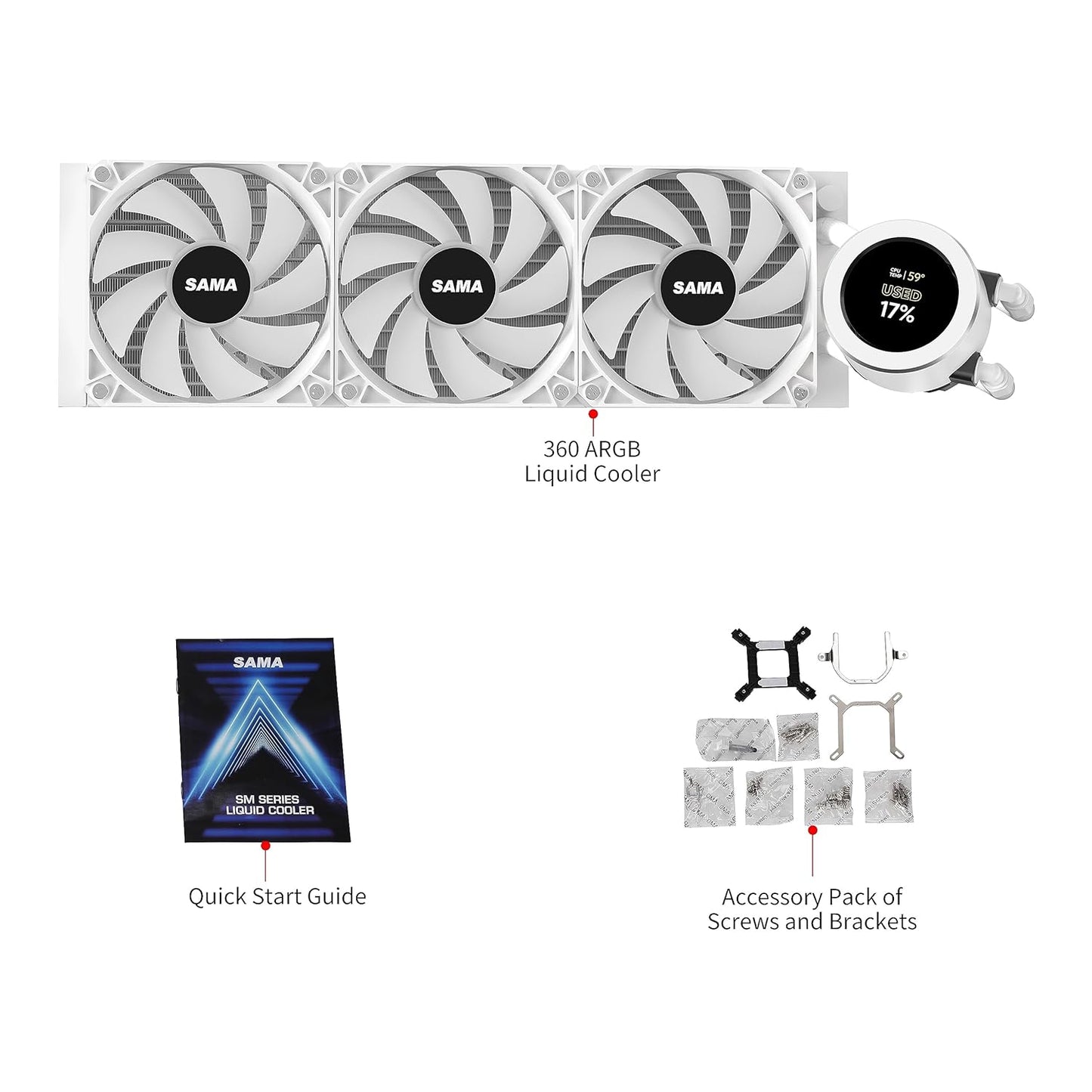 SAMA SM360LD White AIO Cooler