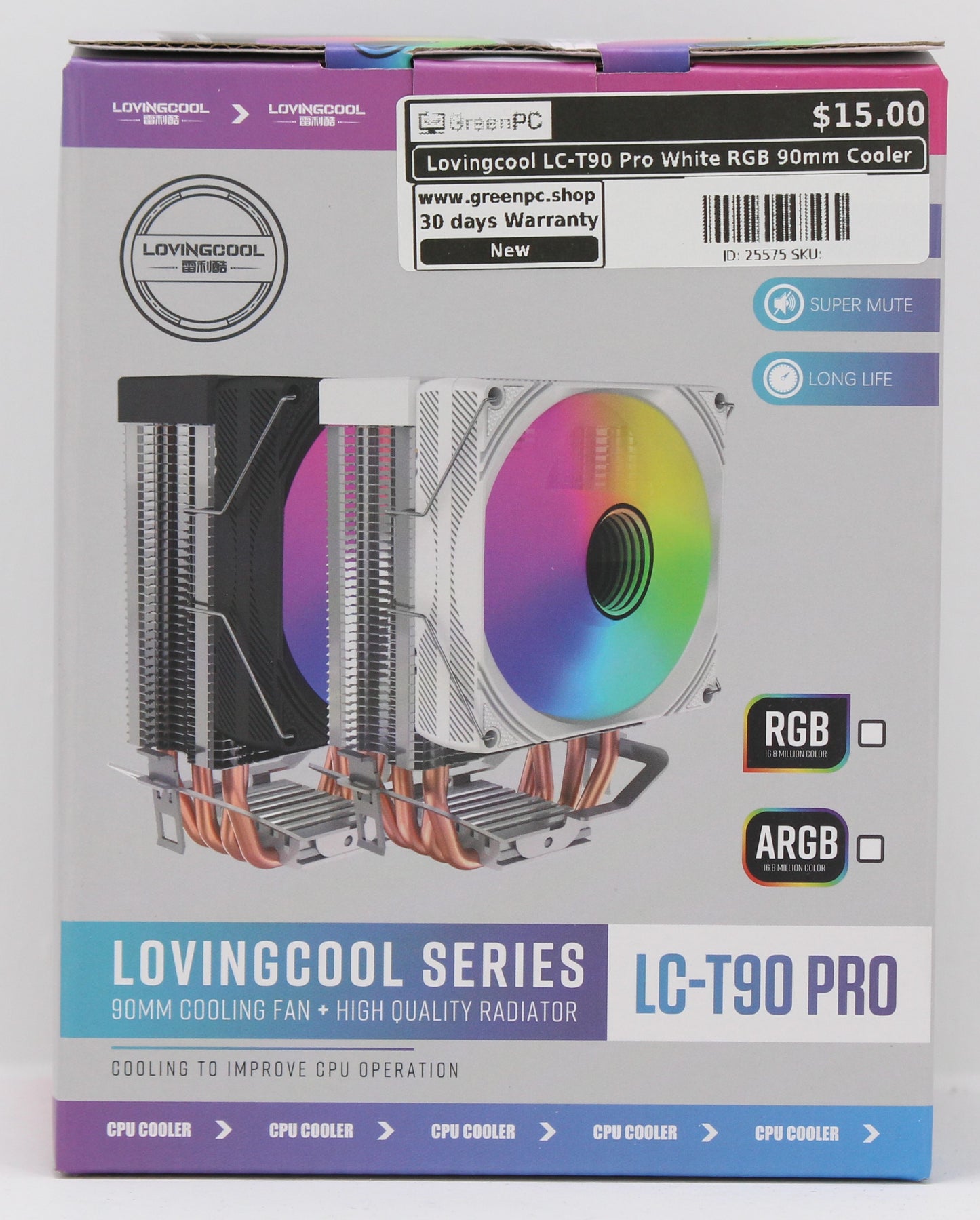 Lovingcool LC-T90 Pro White RGB 90mm Cooler